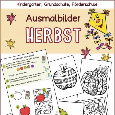 Herbst Ausmalbilder Malvorlage pdf Bastelvorlage Fensterbilder 