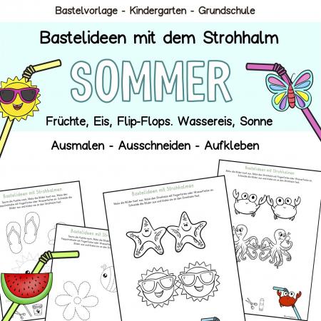 Sommer Bastelideen, Ausmalbilder, Kinder, Kindergarten, Grundschule