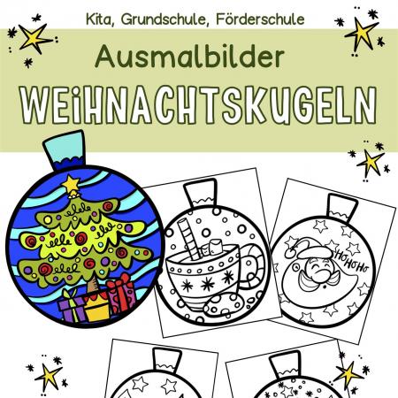 Weihnachten Ausmalbilder Fensterbilder Weihnachtskugeln Christbaumkugel