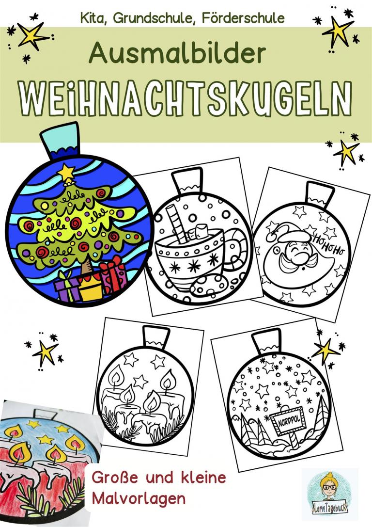 Weihnachten Ausmalbilder Fensterbilder Weihnachtskugeln Christbaumkugel