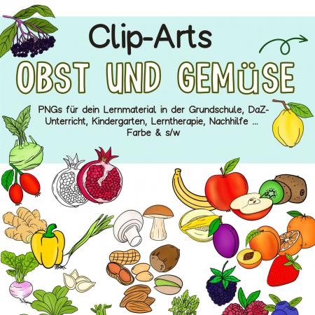 Cliparts, Clip Arts PNG Obst und Gemüse Sachunterricht DaZ-Material Clipart for Teachers