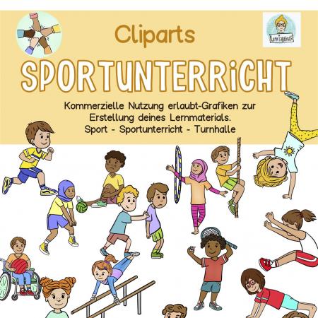 Cliparts Sportunterricht, Turnhalle, Sportarten, Bilder