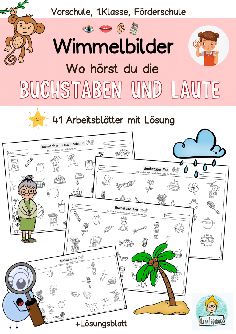 Hörübung Hören, Buchstaben, Laute Vorschule, Deutsch Klasse 1, Fördermaterial, DaZ