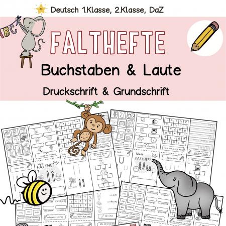 Falheft Buchstaben und Laute Druckschrift und Grundschrift