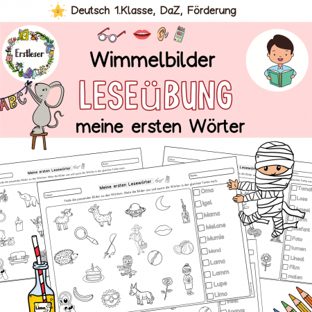 Lesen lernen Klasse 1, DaZ. ersten Wörter