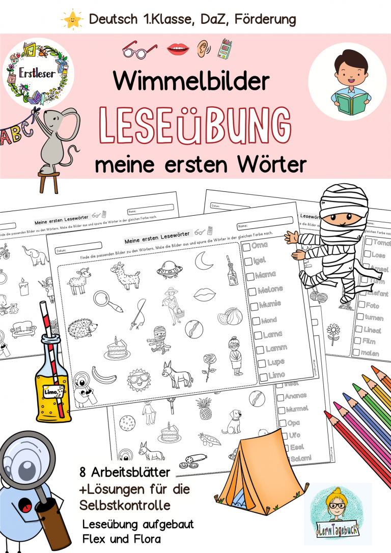 Lesen lernen Klasse 1, DaZ. ersten Wörter