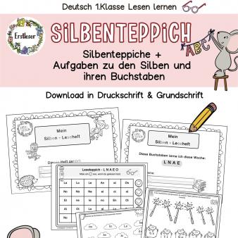 Lesen lernen Klasse 1 Silben, Buchstaben Arbeitsblätter Leseübung