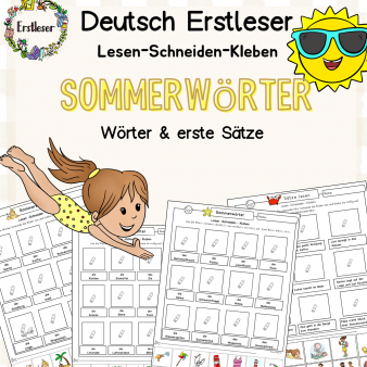 Lesen lernen, Leseübung, 1. Klasse Deutsch, DaZ, Sommer Wortschatz, Lernwörter