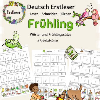 Lesen lernen Wortschatz Frühling 1.Klasse, DaZ