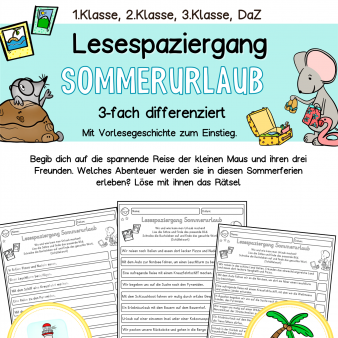 Lesen, Lesespiel, Lesespaziergang Sommer 1.Klasse, 2.Klasse, DaZ