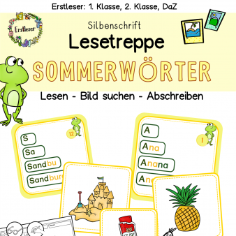 Klasse 1, DaZ Lesen lernen, Silben, Lesetreppe, Sommer Leseübung