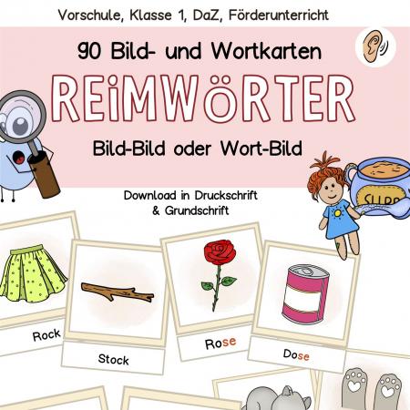 Reimwoerter-reimpaare-bildkarten-wortkarten-lernkarten-vorschule-deutsch-1.klasse-daz-foerdermaterial