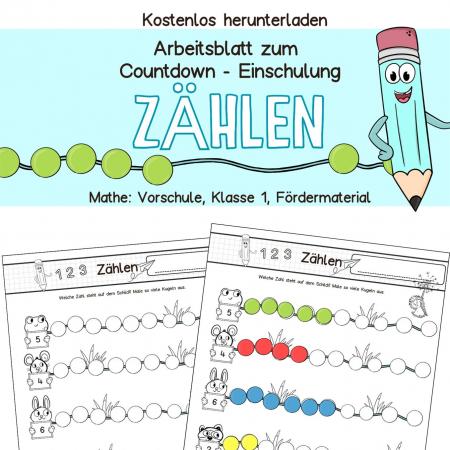 Einschulung, Zahlen, Zählen Vorschule, Klasse 1, Mathe 