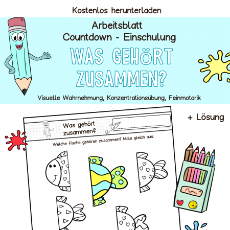 Kostenloses Arbeitsblatt visuelle Wahrnehmung, Ausmalbild Vorschule, Klasse 1, Förderschule, Fördermaterial