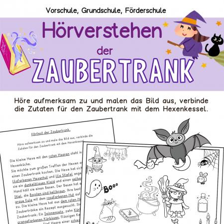 Hörverstehen, Deutsch, Hörübung, Kinder, Vorschule, Grundschule, Halloween, Herbst, Hörtext, Vorlesegeschichte