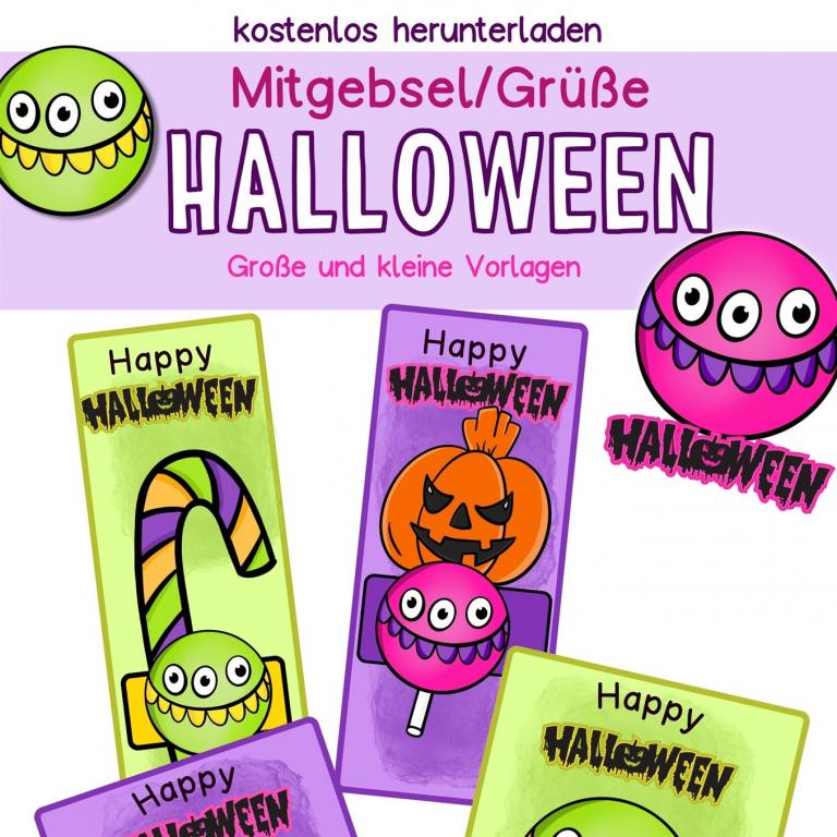 Kostenlose Halloween Grüße Mitgebsel Vorlagen herunterladen