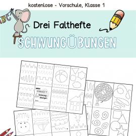 Kostenlose Schwungübung, Nachspuren Einschulung, Vorschule, Klasse 1