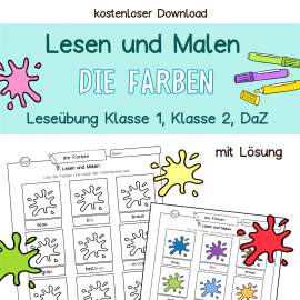 Lesen lernen, üben, Klasse 1, DaZ, Wortschatz die Farben