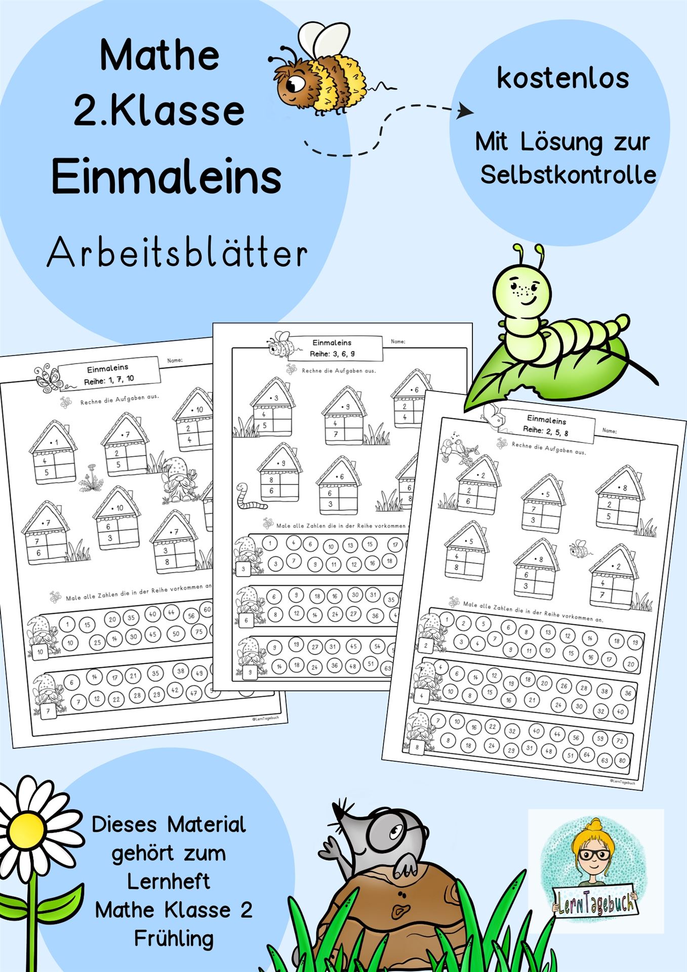 Lerntagebuch - Arbeitsblätter Einmaleins