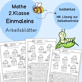 Mathe Klasse 2, Einmaleins Übungen kostenlos Arbeitsblätter kostenlos herunterladen