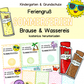 Sommerferien Feriengruß, Wassereis, Brause