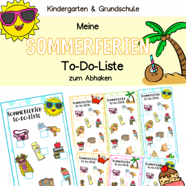 Sommerferien To-Do Liste, Bucketlist für Kinder