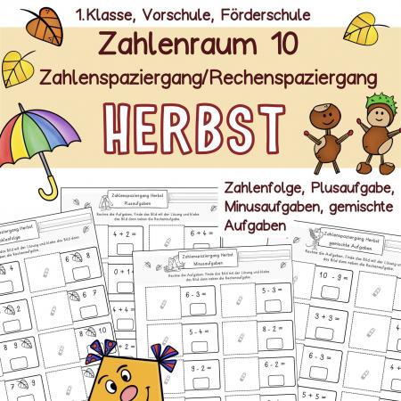 Zahlenspaziergang Rechenspaziergang ZR 10 Klasse 1 Herbst Vorschule