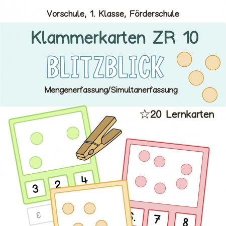 Mathe Klammerkarten ZR 10 Mengenerfassung, Simultanerfassung, Klasse 1, Förderschule