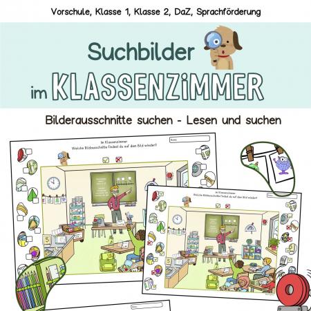 Suchbild, Kinder, Vorschule, Klasse 1, DaZ, Leseübung, Fördermaterial 