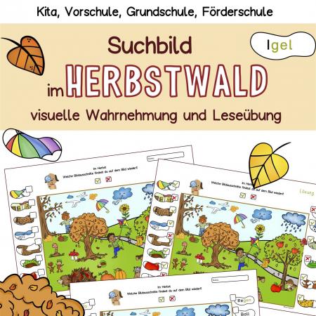 Wimmelbild Suchbild Herbst Kindergarten, Vorschule, Förderschule Grundschule